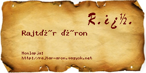 Rajtár Áron névjegykártya